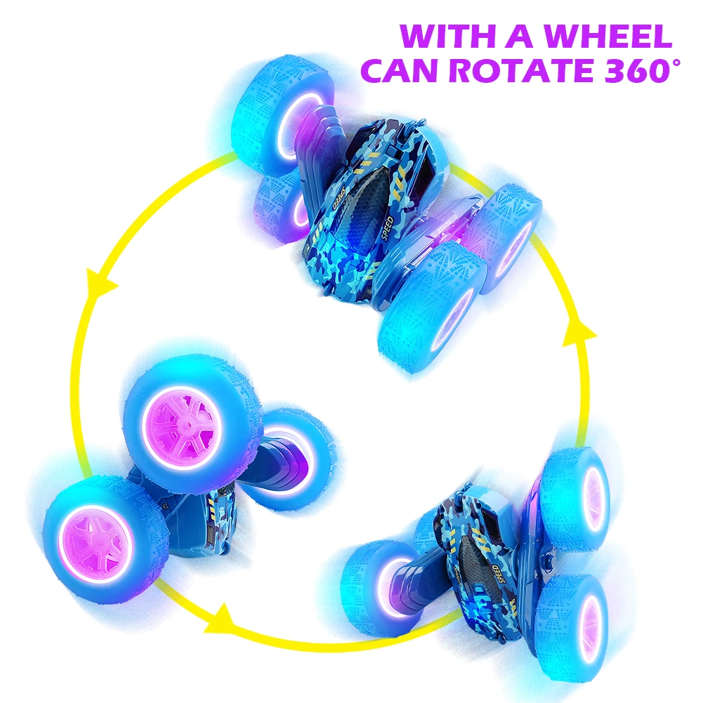 2.4G RC Stunt Car Double Sided Flip Remote Control Car 360° Rotation Off Road Rc Drift Children\'s Toys Cars For Girls Gift 