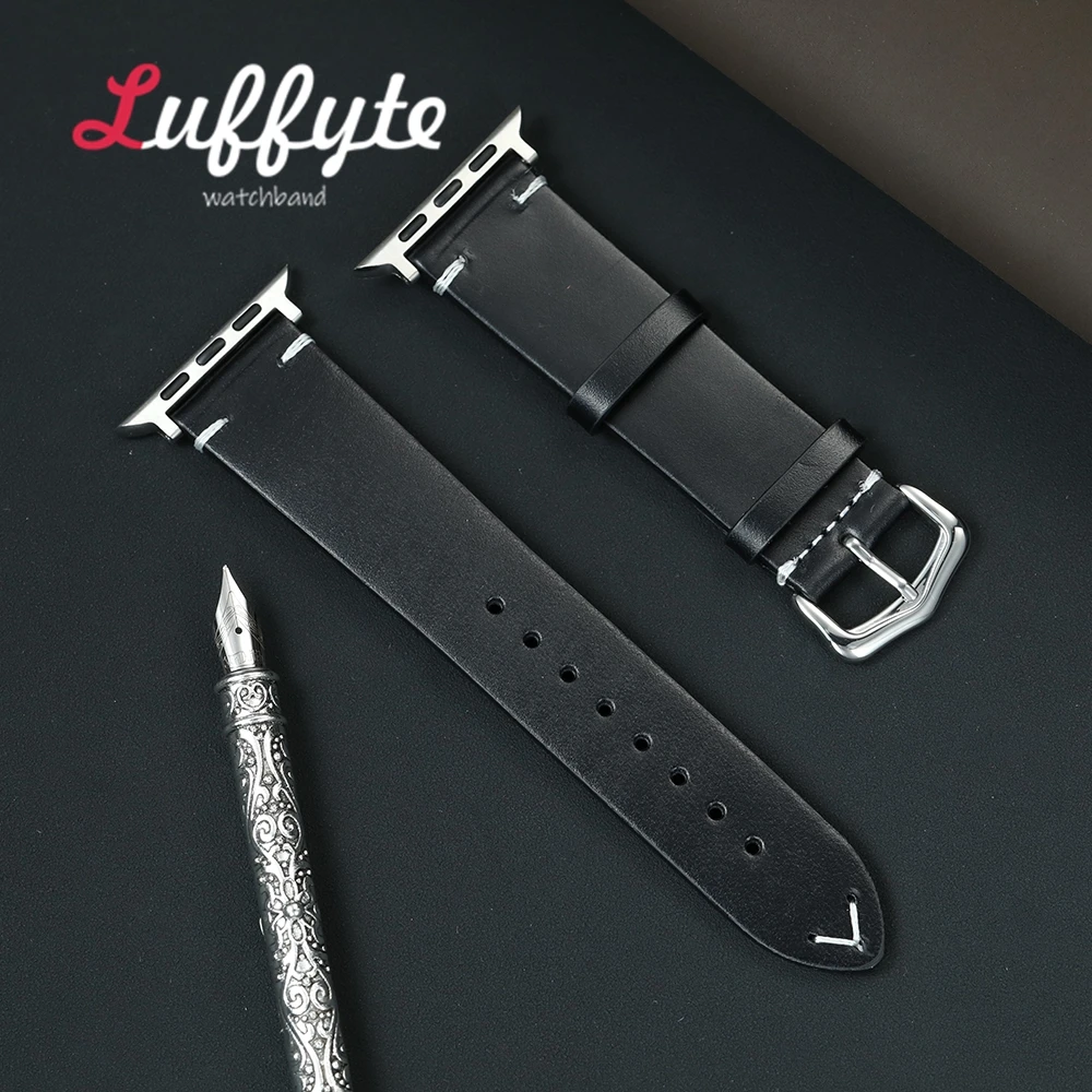 Ölwachs-Rindsleder-Uhrenarmband für Apple Watch 1–11 Ultra SE 3 2 1 Herrenarmband für Iwatch 49–38 mm Vintage-Leder-Uhrenarmbänder