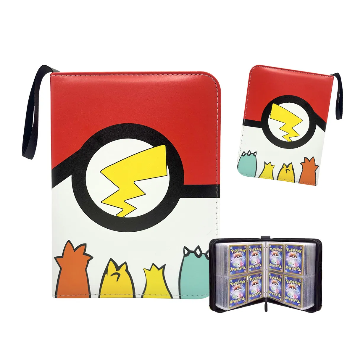 

Сумка для коллекционных карт серии Anime Pokemon, с несколькими отделениями, большой вместимости, на молнии, портативная, практичная, забавный подарок.