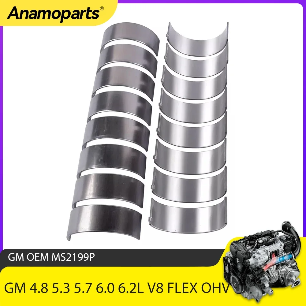 Engine Main ConRod Bearings Oversize For GM Chevrolet Cadillac Chevy LS Series 4.8L 5.3L 5.7L 6.0L 6.2L V8 FLEX OHV