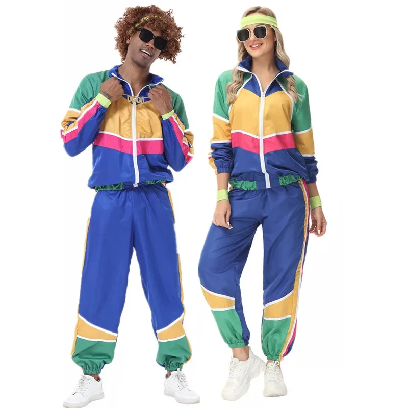 

Adult Retro 60s 70s Hippie Costumes Couples Rock Disco Hippie Cosplay Outfits Male Women Carnival Halloween Purim Party Costumes
