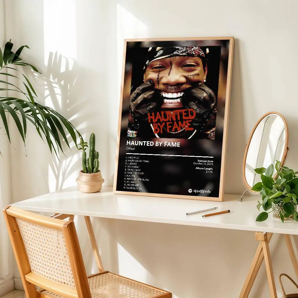 ملصق المغني أوفست كاري مناسب لغرفة المعيشة المنزلية وغرفة النوم والمكتب والبار ملصق تزيين الحائط #6