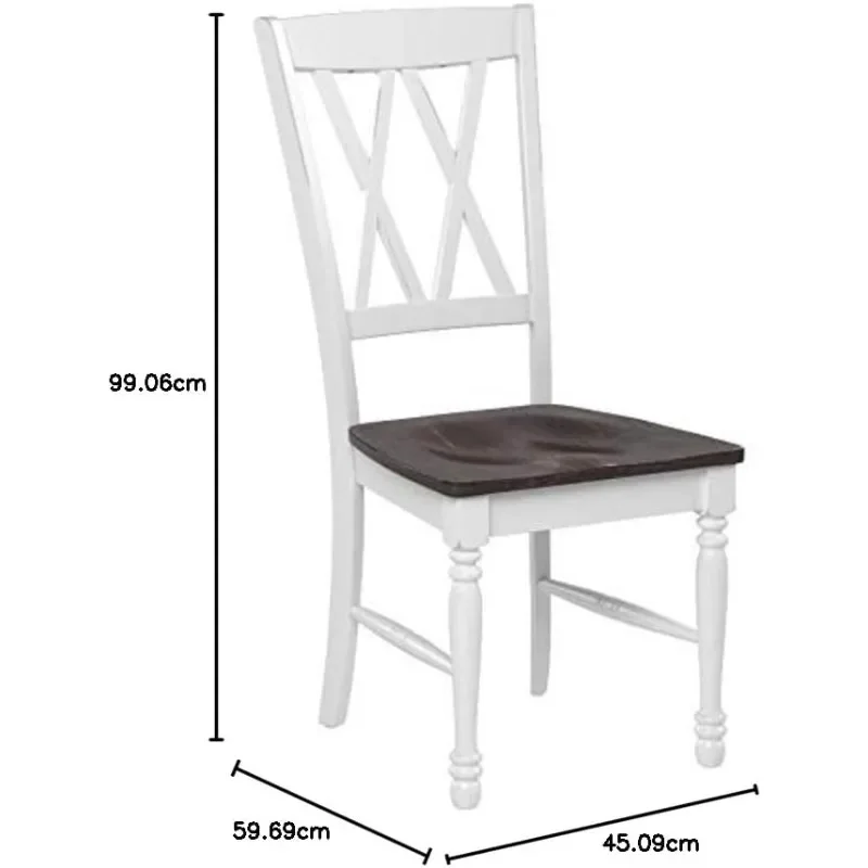 Crosley Furniture Shelby Dining Chairs (Set of 2), Distressed White