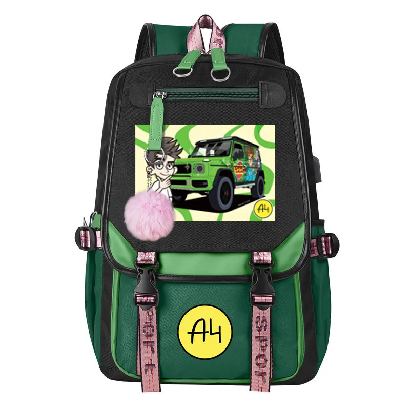 A4 LAVA LAVA Cartoon Boy Girl Backpack Влад a4 Бумага Cartoon Children USB Charging Children Students Schoolbag