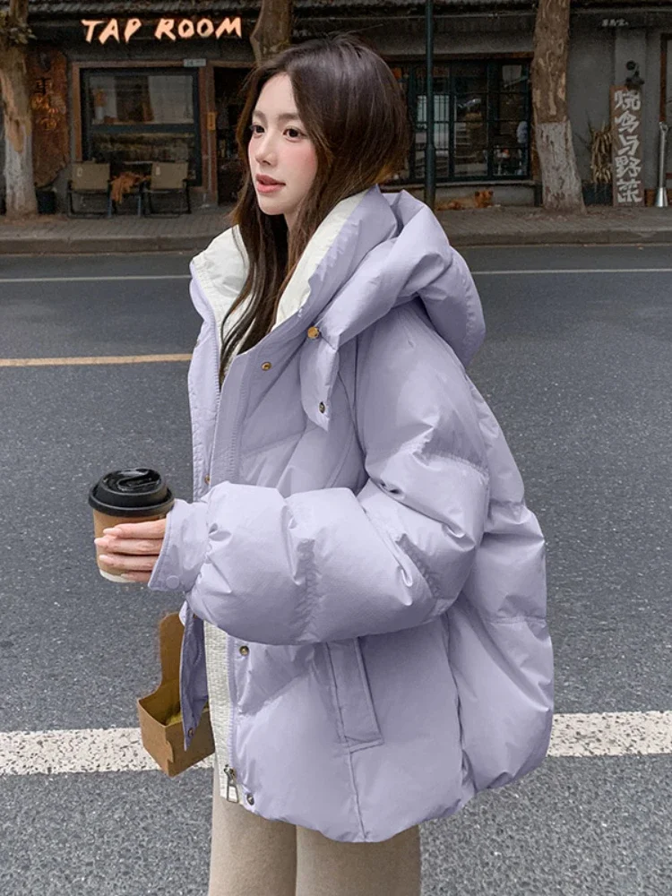 Korean Fashion Coat Women Winter Puffer Jacket Hooded Warm Short Cotton Parks Students Clothes