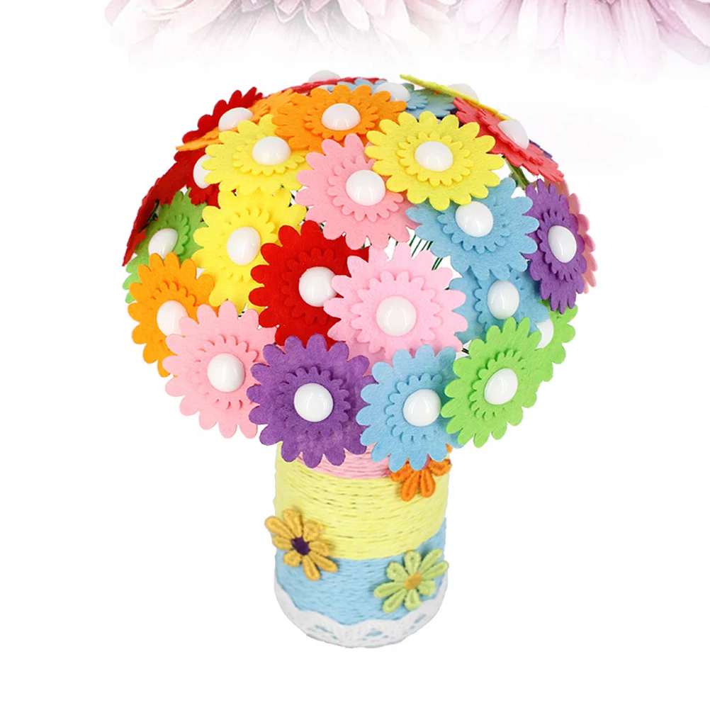 Bouquet de boutons à faire soi-même, 1 pièce, artisanat éducatif, éducation précoce, facile à assembler, bouton créatif, grappe de fleurs, bouquet de maternelle