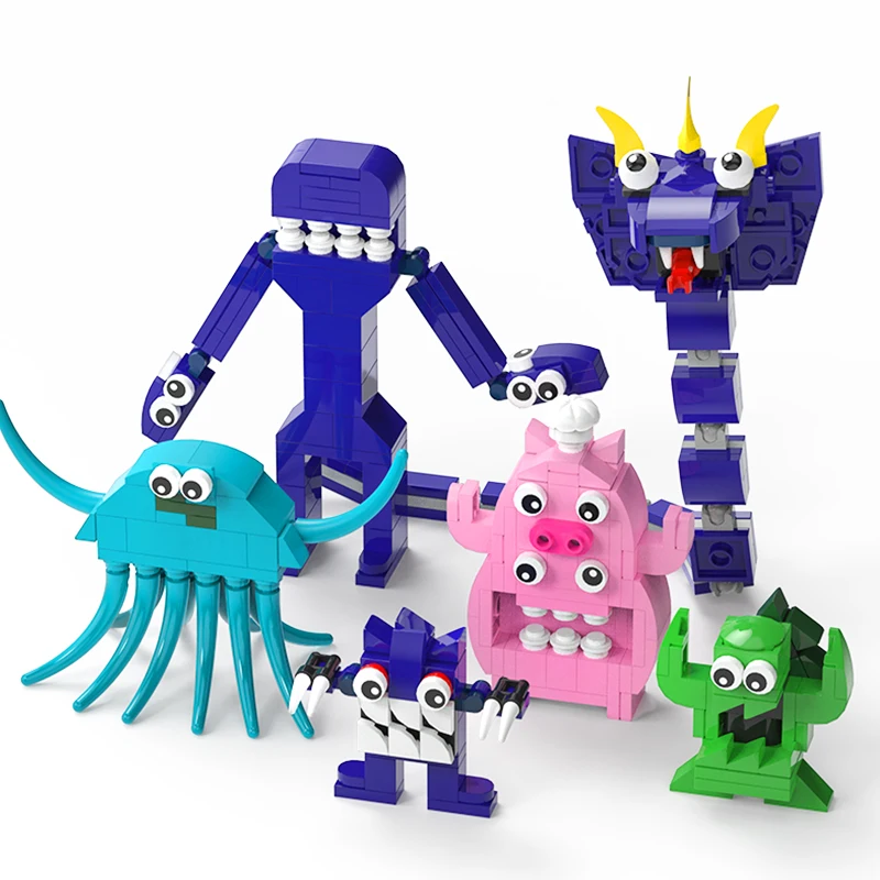 HOT Gartened Mini Monster Building Block Sets Cartoon Banban Combination Action Figures Model Bricks Toys For kids Birthday Gift