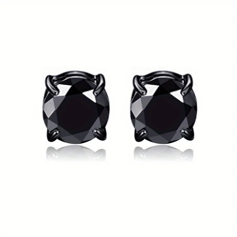2pcs Women Men Stainless Steel Cubic Zirconia Magnetic No Piercings fake Stud Earrings Ear Clip For Men Women Daily Wear Jewelry