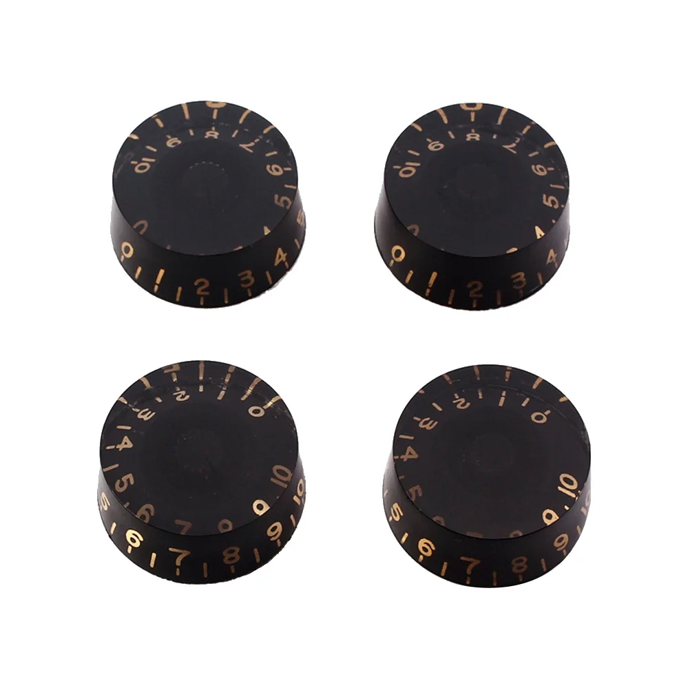 

4 pcs Black Guitar Knobs Set Volume Tone Control Rotary For Style Electric Guitar Replacement Parts Instrument