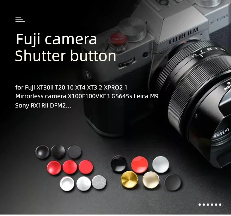 Camera Metal Shutter Release Button Triggers Key for Fuji Fujifim XT50 XT30 XT30II XT4 X100V X100VI XE2S XE3 X-PRO3 Accessories