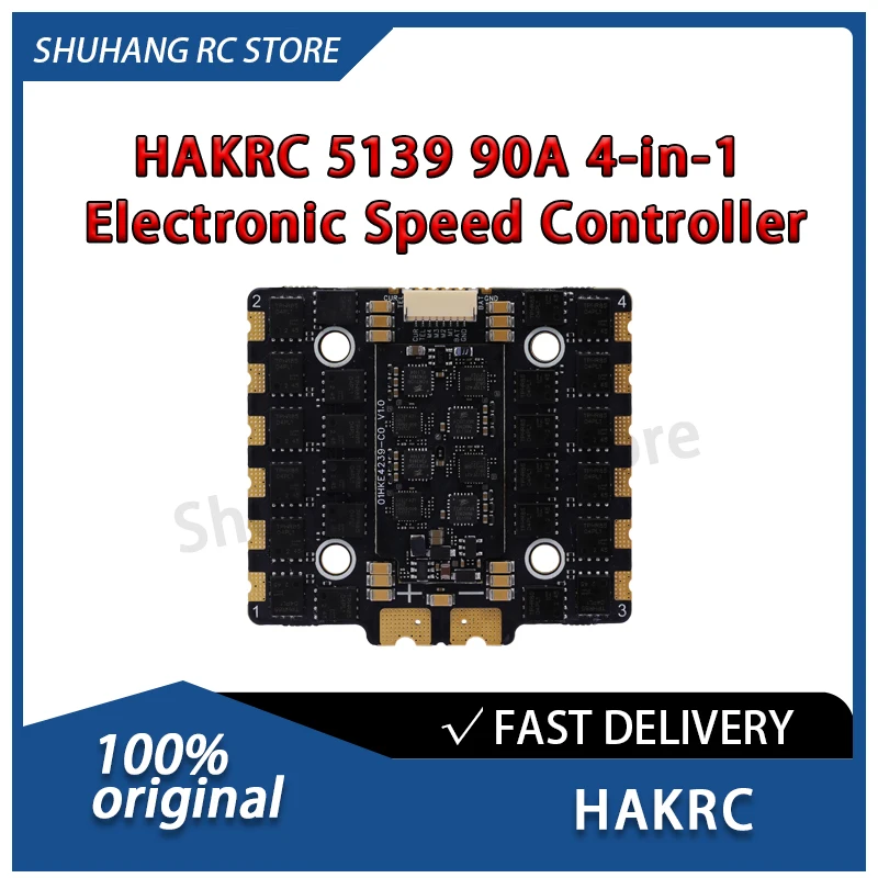 

HAKRC 5139 90A 4-in-1 ESC 2S-8S Lipo Low Noise Extended Flight Time PWM for Medium-to-large FPV Freestyle Racing Drones