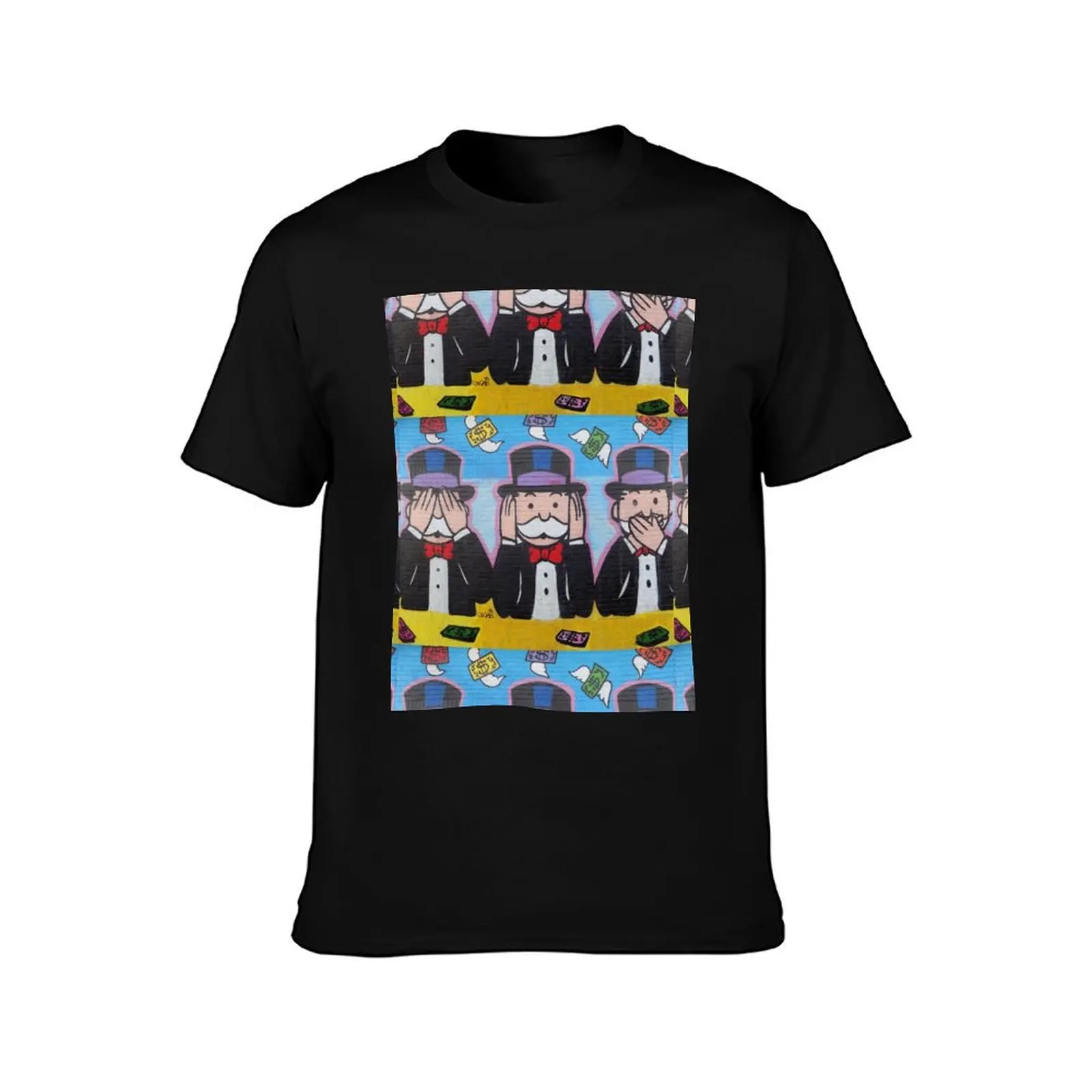 Monopoly Money 3 Wise Monkeys Graffiti Streetart - See no evil, Hear no evil, Speak no evil T-Shirt Funny t-shirts men t shirts