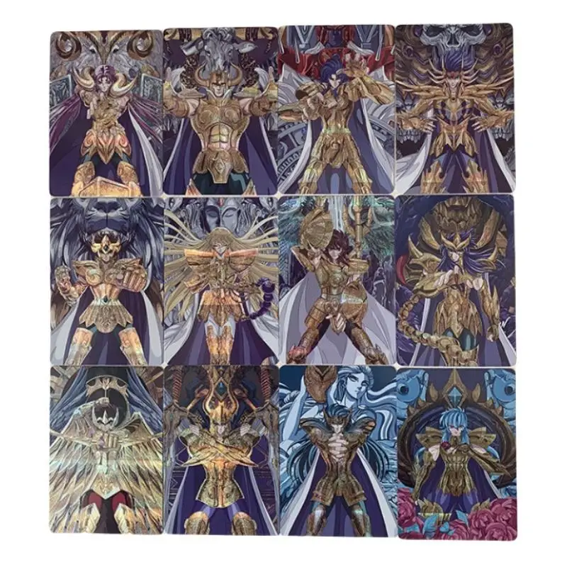 Gold Saint Seiya แฟลชการ์ดวาดด้วยมือ Series Diy ชุด 12 แผ่นอะนิเมะคอลเลกชันเกมการ์ดของขวัญสําหรับเพื่อน