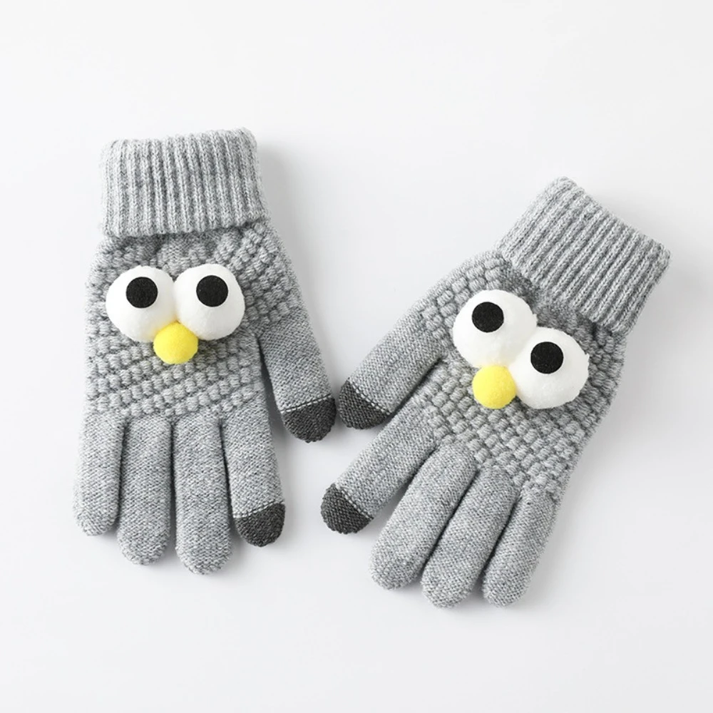 

Cute Cold-proof Knitted Gloves Screentouch Thick Five-finger Gloves Keep Warn Finger Gloves Men