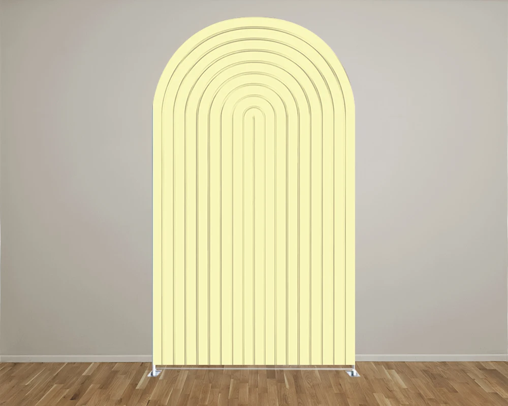 Yellow Gypsum Line Theme Arch Backdrop Cover/Cylinder Cover for Birthday Parties, Wedding and Baby Shower Party Decoration Props