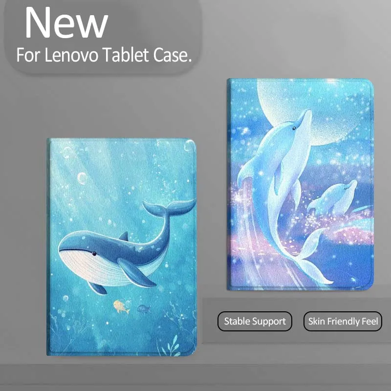 

Cute Blue Whale Underwater For Xiaoxin Lenovo Tab Pad K11 K10 M10 P11 3rd Plus Pro Legion Y700 Y900 Gen4 2 Tablet Case Gift