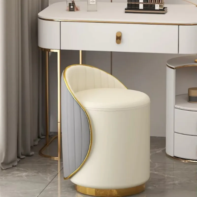 軽量高級ソフトポータブル回転式メイクアップスツールホームベッドルームアパートドレッシングテーブルモダン合成皮革マニキュア美容
