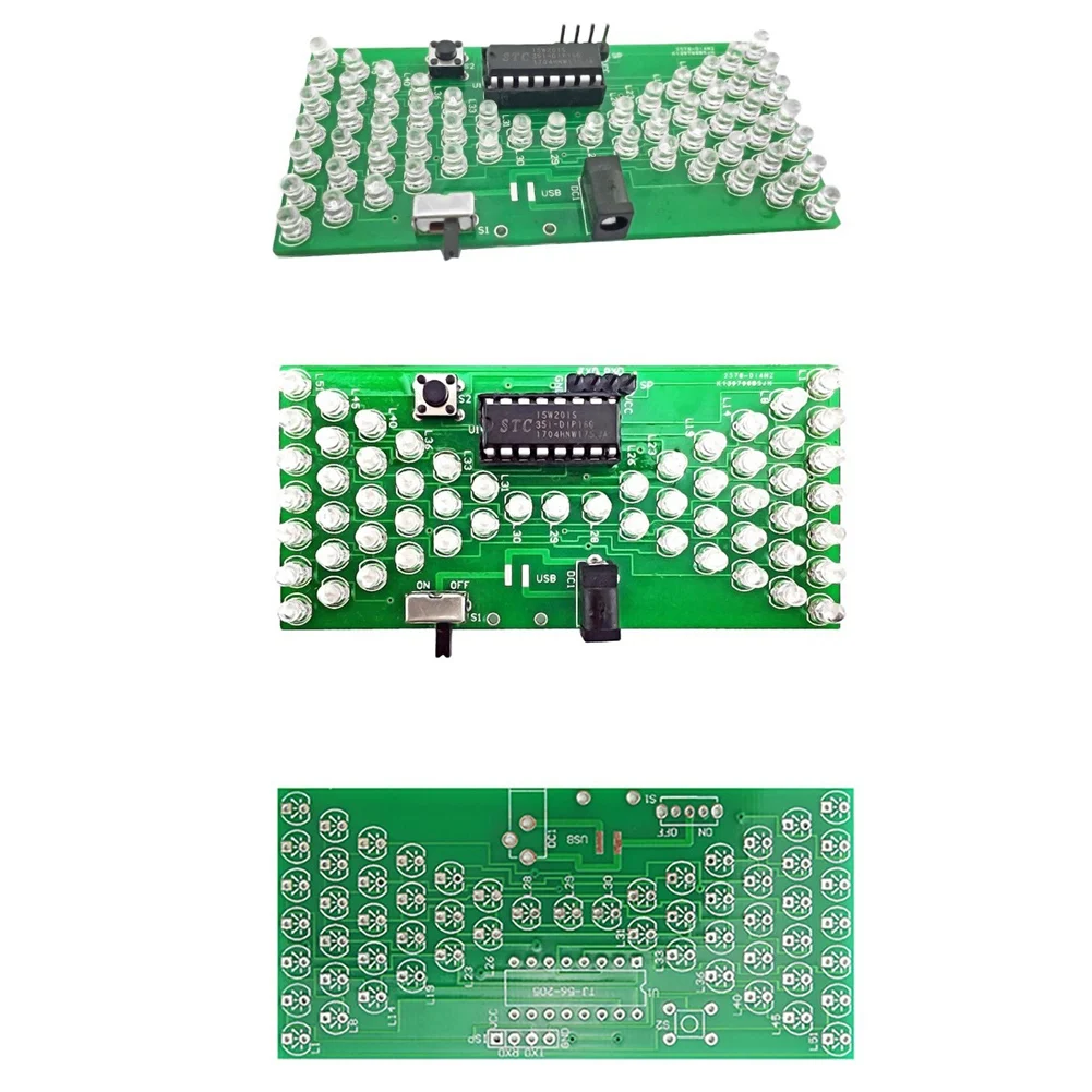 AY14 -Funny Electric Production Kits Precise Analog Electronic Hourglass Kit With LED Lamp Double Layer PCB Board 84X40mm