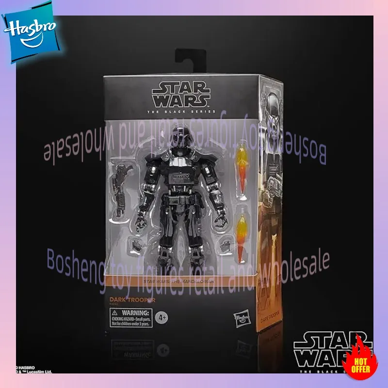 

Hasbro 16CM Star Wars The Black Series The Mandalorian Dark Trooper Action Figure Model toy gift collection