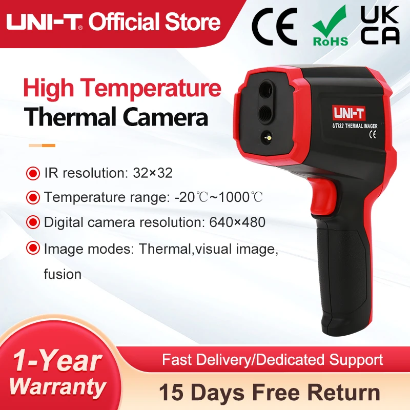 UNI-T Thermal Imager UTI32 High Temperature Thermal Imaging Camera Thermographic Camera Floor Heating Pipe Testing -20-1000