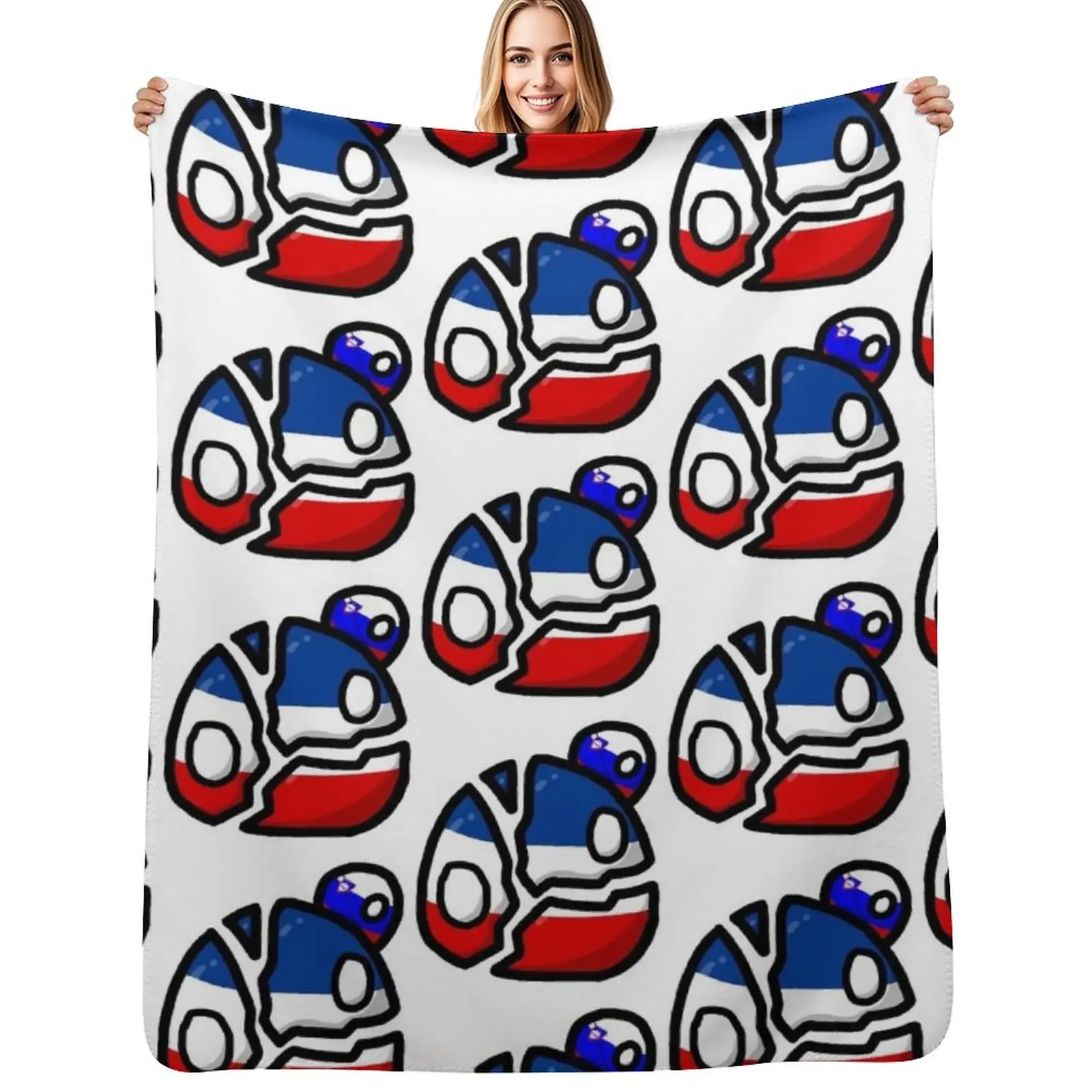 Yugoslavia countryball collapsing and slovenia countryball leaving - polandball countryball usball h Throw Blanket