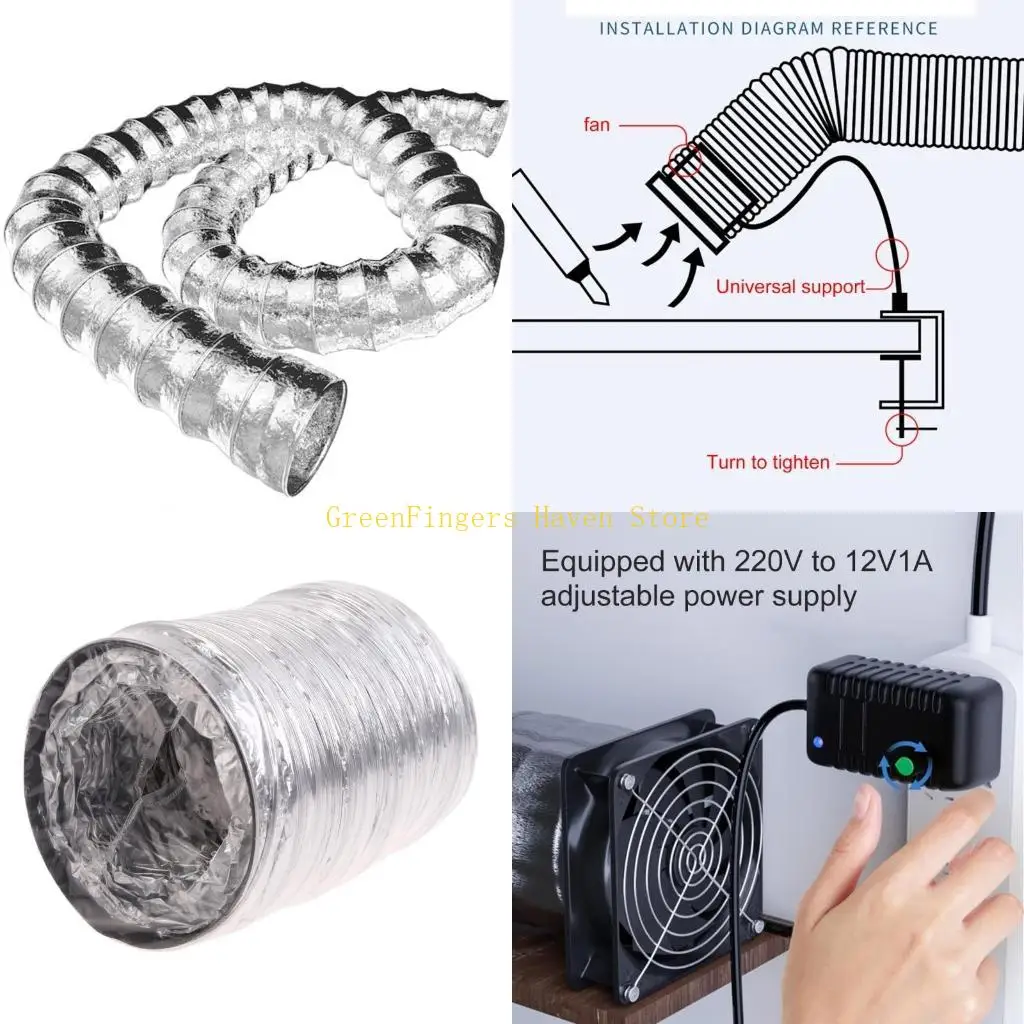 F68D مروحة قوية لامتصاص الدخان بقدرة 12 فولت مع تنظيم تدفق الهواء وتهوية الأنابيب