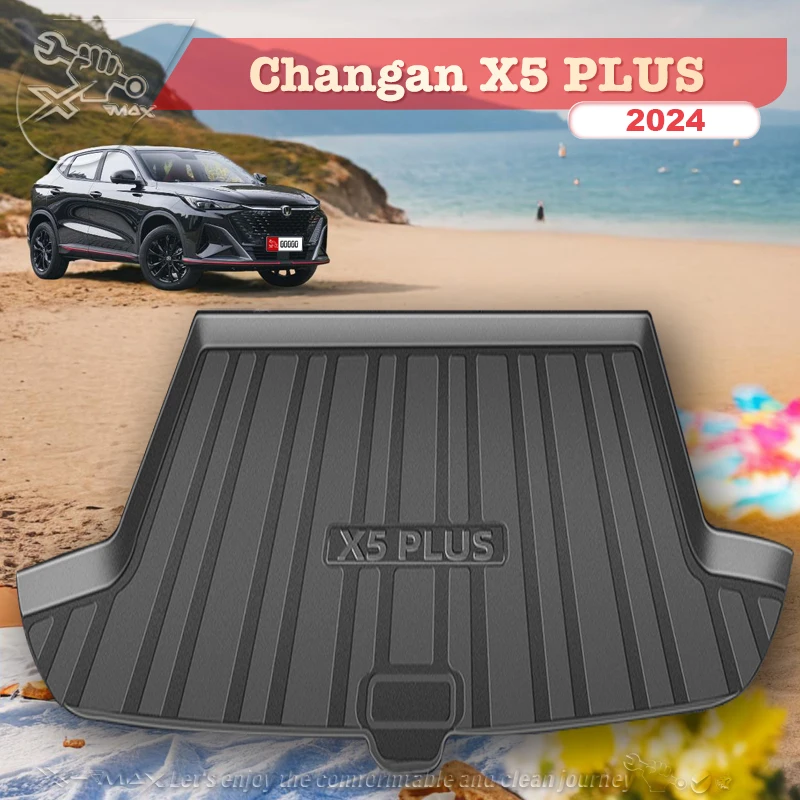 

For Changan X5 PLUS 2024 TPE Custom Fit Car Trunk Mat All Season Black Cargo Mat 3D Shaped Laser Measured Trunk Liners