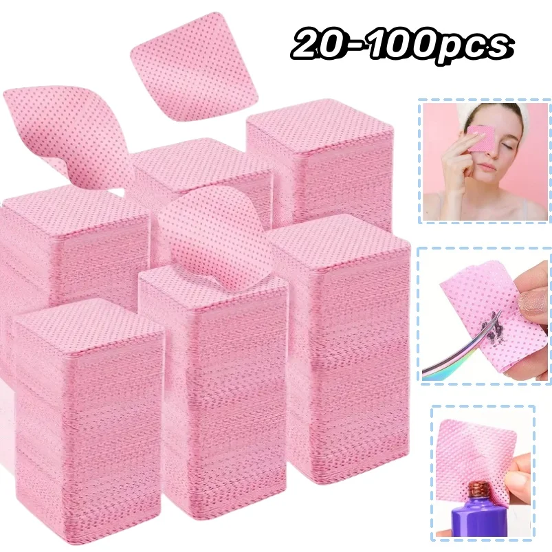 20-200 pezzi salviette per unghie senza pelucchi tamponi per rimozione colla per ciglia tampone di pulizia non tessuto multifunzionale strumenti per la pulizia del trucco di bellezza