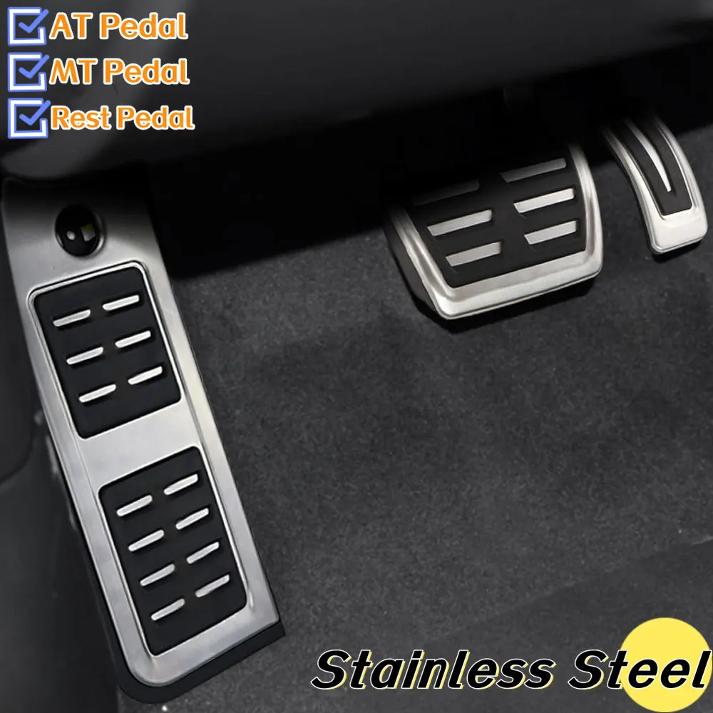 Stainless Steel Car Foot Pedals For Audi Q5 80A 2018 2019 2020 2021 2022 Fuel Brake Footrest Pedal Cover Pads Auto Accessories