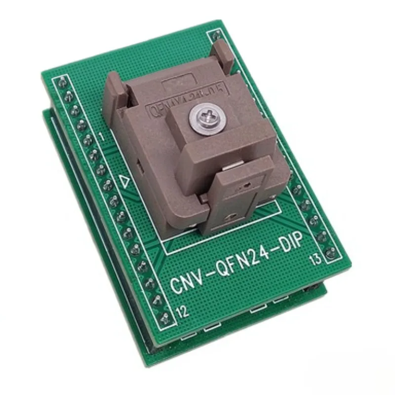 QFN24 Test Socket 0.5mm Pitch 4x4mm IC Aging Burn-in Socket CNV-QFN24-DIP Programming Adapter Fixture Gold Plated With PCB Board