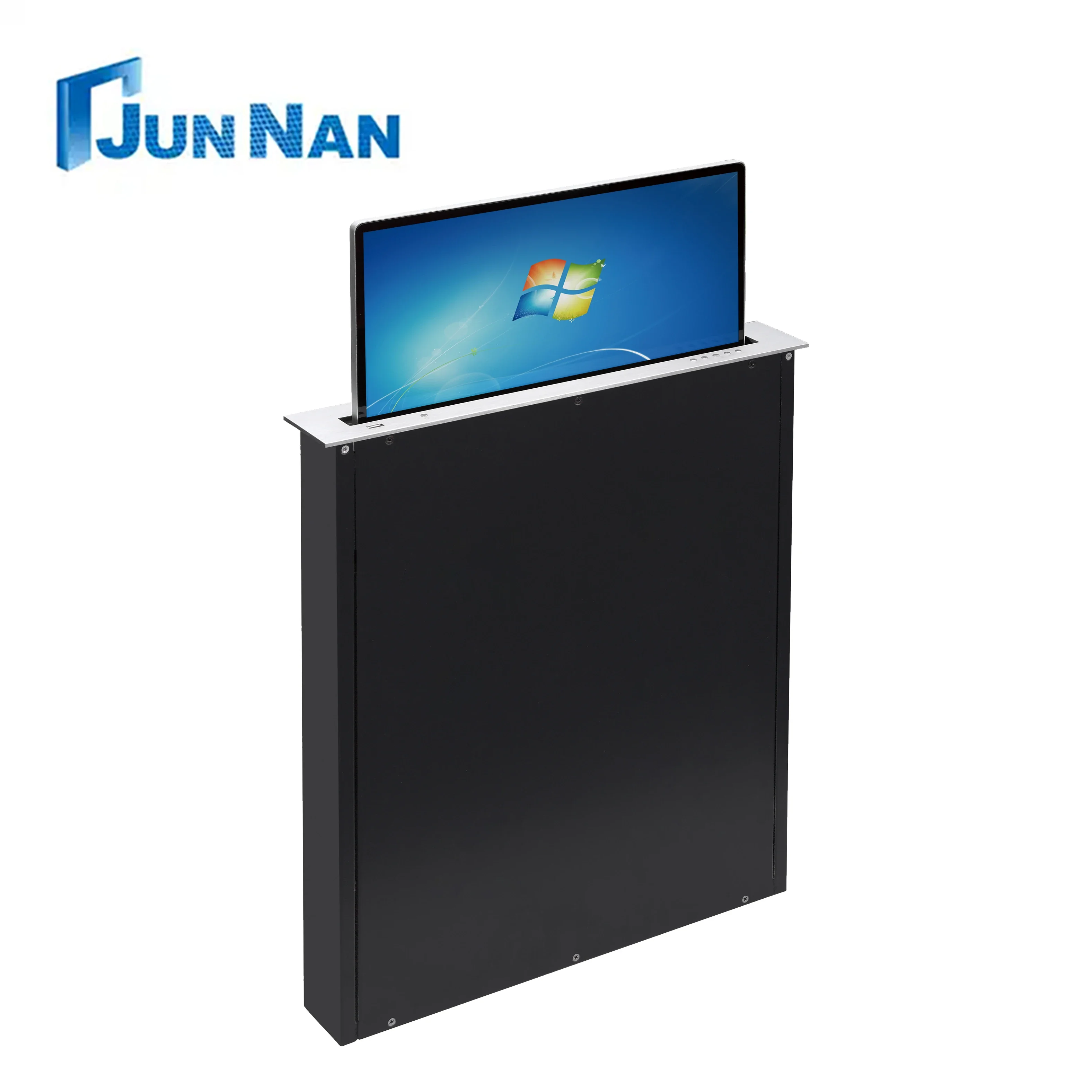 paperless conference system speakermicrophone conference table Narrow bezel lcd motorized lift monitor lcd lift