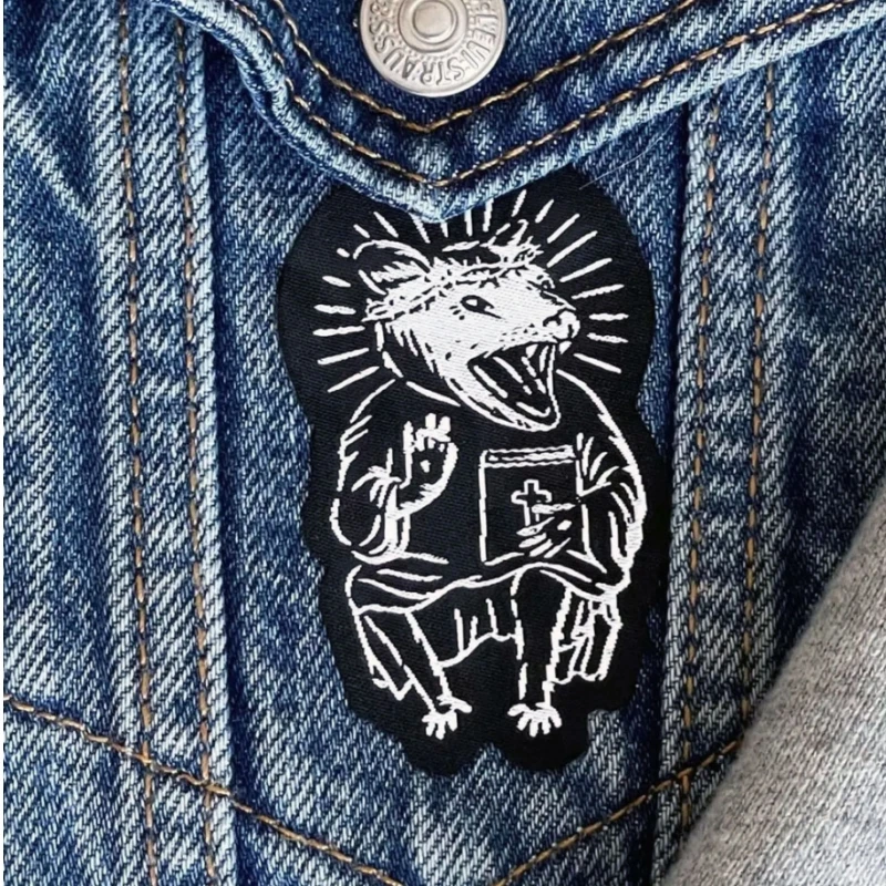 Étiquette tissée souris passionnée et la saint Bible, Badge inspiré de moral pour vêtements, veste, sac, chapeau de camionneur, cadeau DIY, 1 pièce