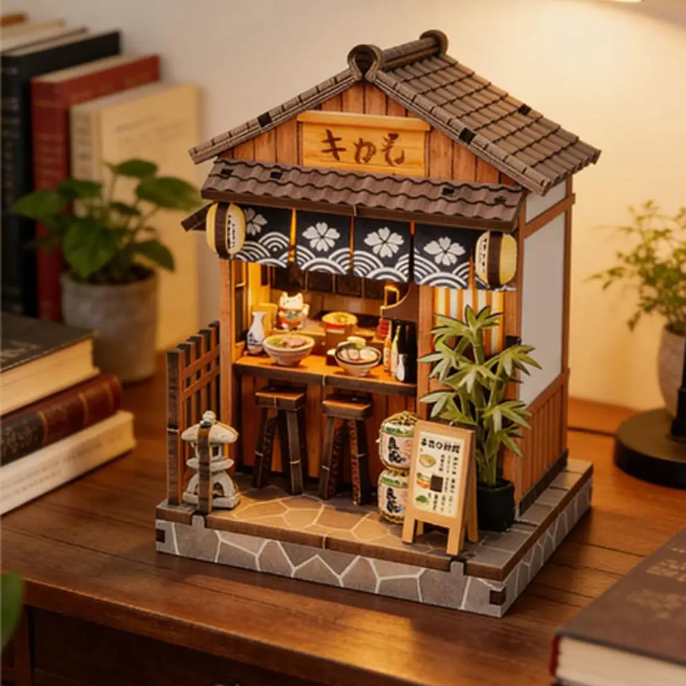 Mini Flower Shop Model For Adults With LED Lighting DIY Wooden Book Home Building Gift Creative Bookstore Desktop Decoration