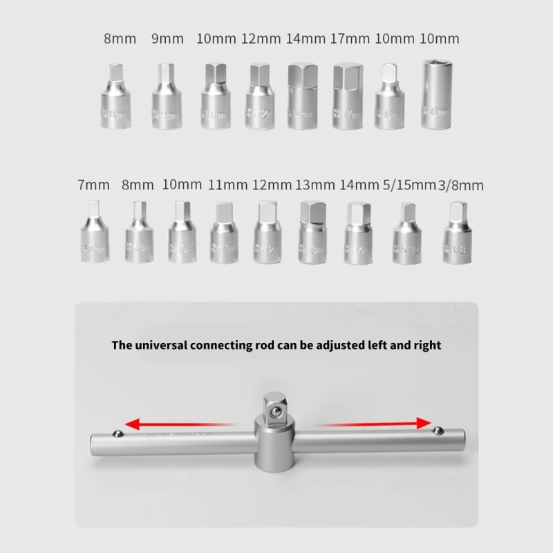 

Набор торцевых ключей для тяжелых условий эксплуатации из легированной стали для обслуживания автомобилей включает в себя 18 и