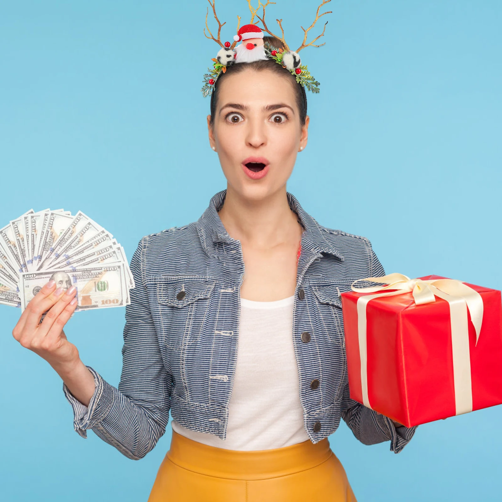 

Christmas Antler Headband Deer Hair Accessory Costume Party Festival Headpiece Comfortable Durable Natural Pine Cone Design