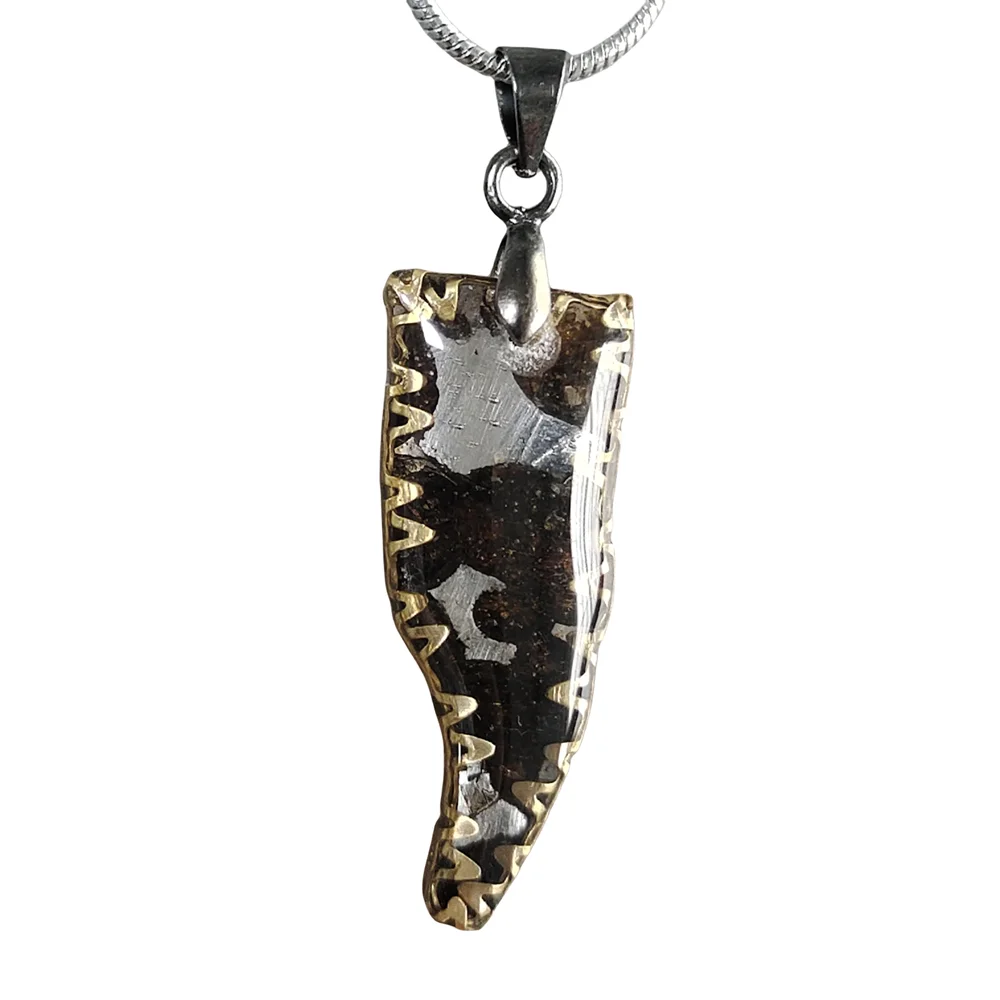 Brenham Natural Olivine meteorite pendant Meteorite necklace material collection -CB198