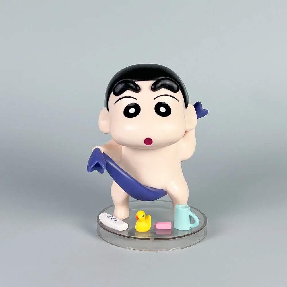 Figura de acción de Shinchan de 13cm, figuras de Shin-Chan de crayón de Anime, adornos de muñeca de baño Gk, decoración bonita para niña, juguete decorativo de escritorio