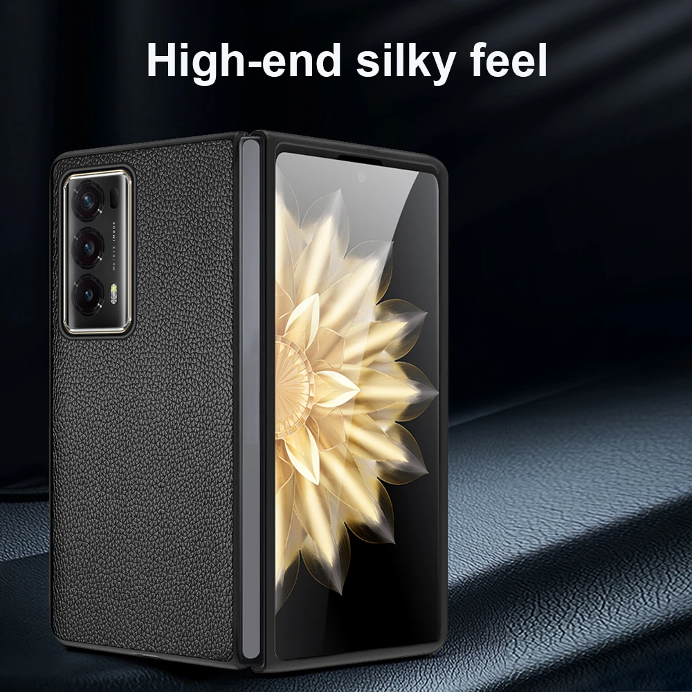 For Honor Magic V2 Phone Case Official Genuine Leather Cover Shockproof Coque Hard pc Camera Protector Ultrathin Skin funda