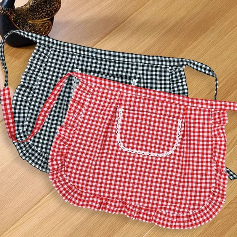 Home Breathable Cotton Half Body Aprons Fashion Kitchen Cooking Half Waist Protect Cover Restaurant Necessary Women's Workwear