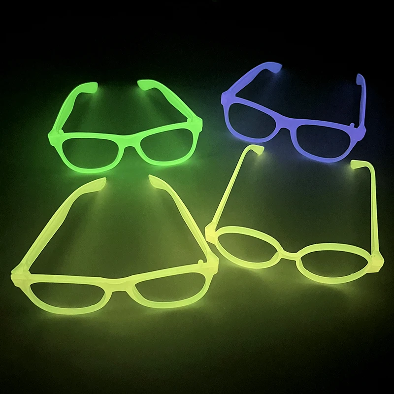 1/3/5pcs Luminous Glasses Frame Absorb Solar Energy Glow in The Dark Carnival Party Decor Supplies Bar Neon Party Props Gift