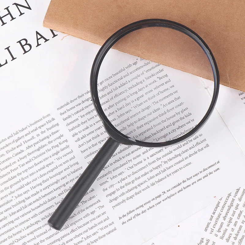 1pc Professional Lightweight 90mm Handheld Magnifier 5X Reading Map Newspaper Magnifying Glass Jewelry Plastic Magnifying Glass