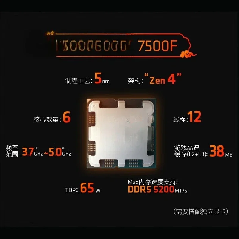 라이젠 R5 7500F 루즈 CPU 6코어 12스레드, B650 메인보드용 프로세서 썸네일 4