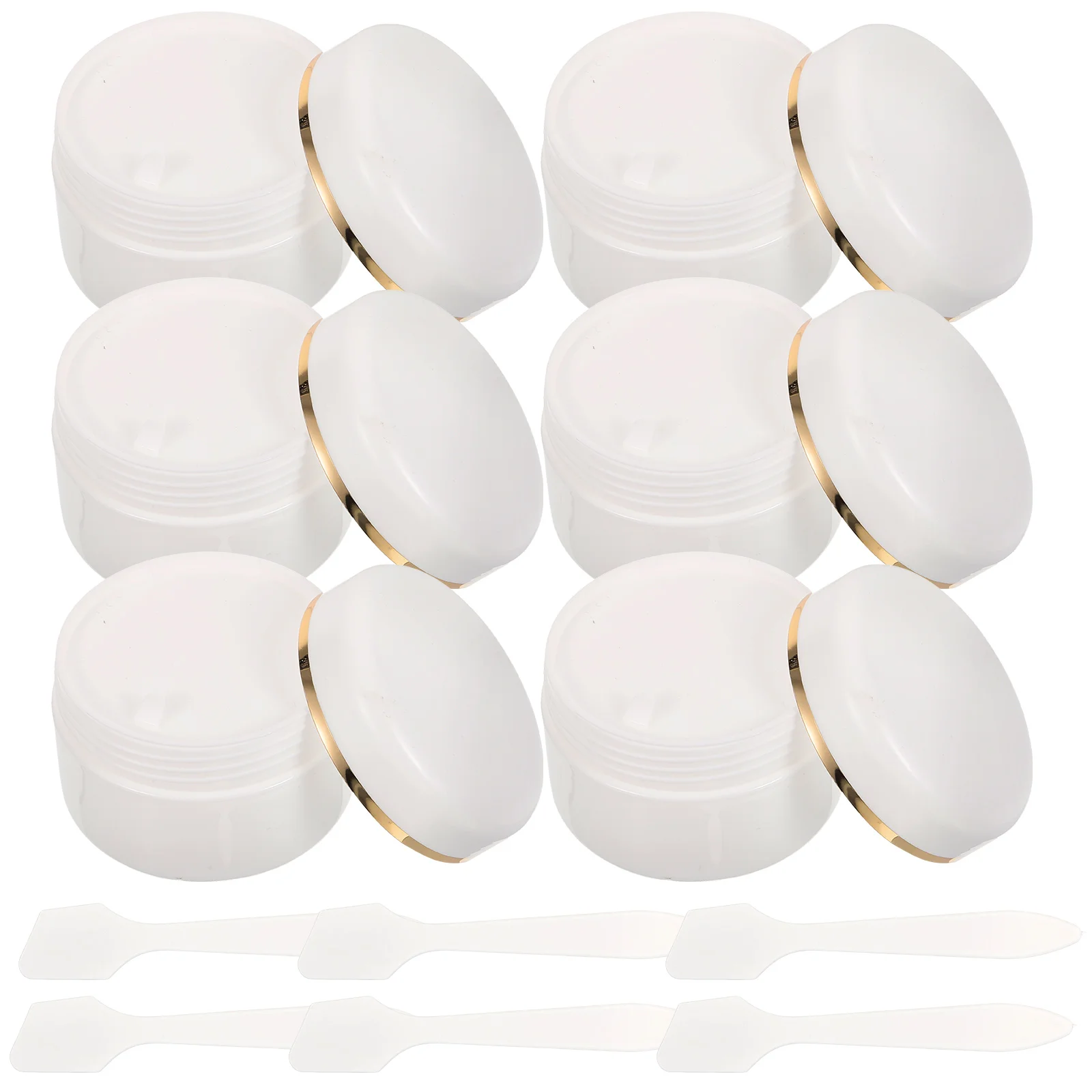 

6 Pcs with Cover Travel Spoon Candy Jars Lids Pp Plastic Cream Lotion Container