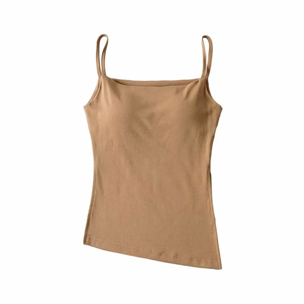 

YPFF Women's Summer Mid-Length Sling Pure Desire Side Split Irregular Design with Chest Pad Fashionable Outer Wear