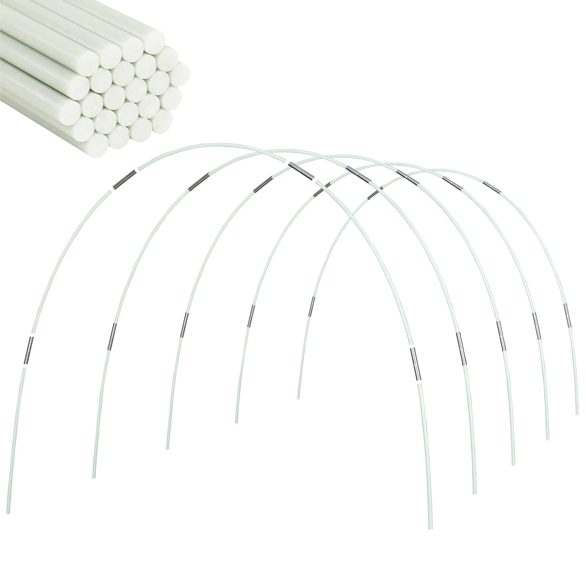 

25/50pcs Garden Greenhouse Hoops，Rust-Free Fiberglass Support Frame for DIY Plant Support & Grow Tunnel