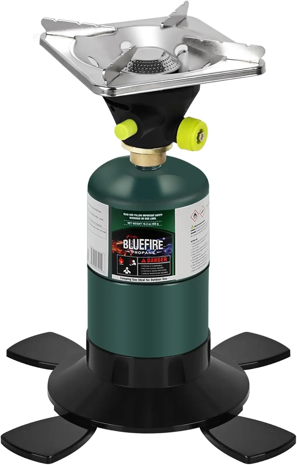 

Bottletop Propane Camping Stove with Gas Cylinder Base, Lightweight, Instant Ignition, Portable & Durable for Hiking and Outdoor