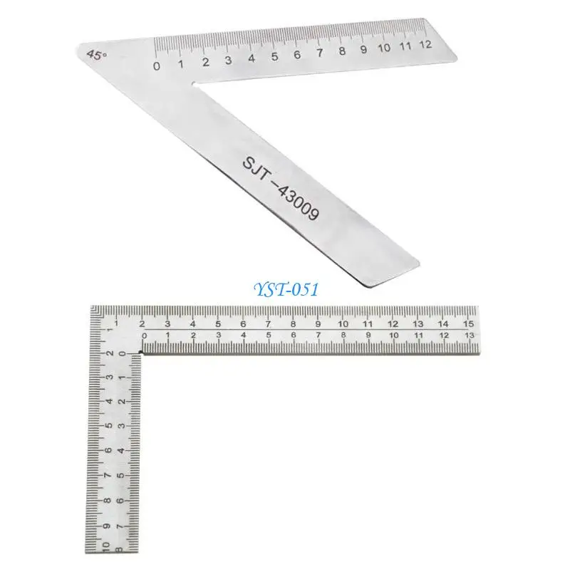 

E15A 45° Round Corner Ruler 90° Strainght Square Ruler for Woodworking Construc