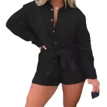 Ensemble de tissu froissé taille haute pour femmes, manches longues, irt, européen, été, Faion, couleur Pure, pour adultes, travail pour étudiants