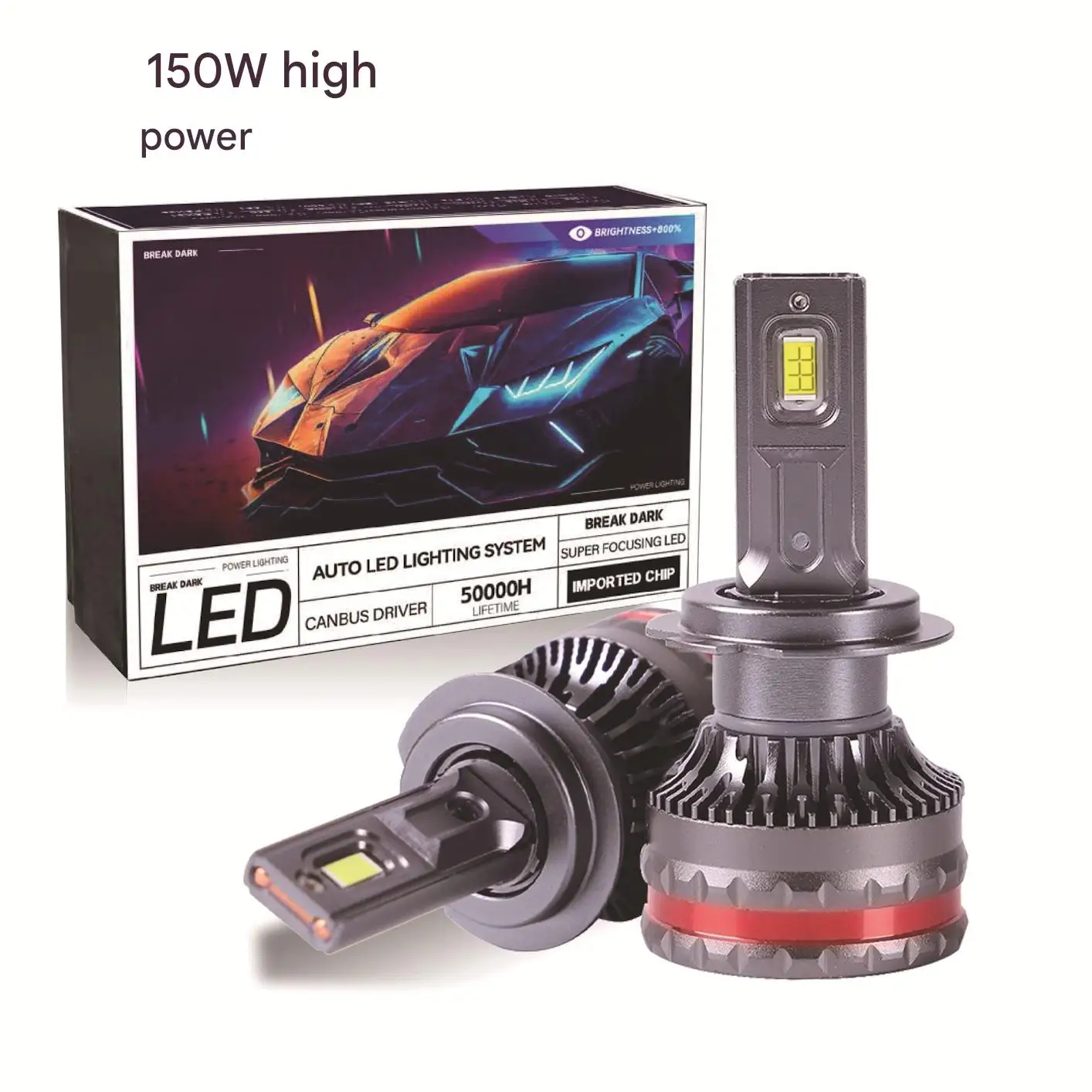 

Car Headlight H4 LED Dual Copper Tube 150W High Power Super Bright Focused Beam Hi Low Beam Auto Front Lamp Upgrade Retrofit