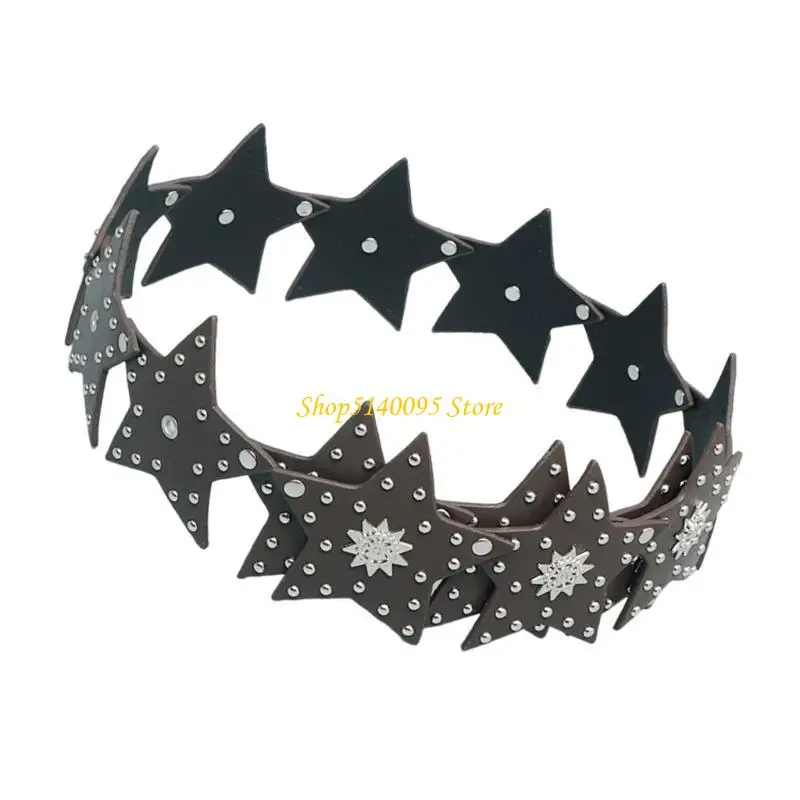 Dxae star grommet chain studs studded chain cowgirl belt สำหรับผู้หญิง proms pryt Club Party สำหรับกางเกงยีนส์ grommet